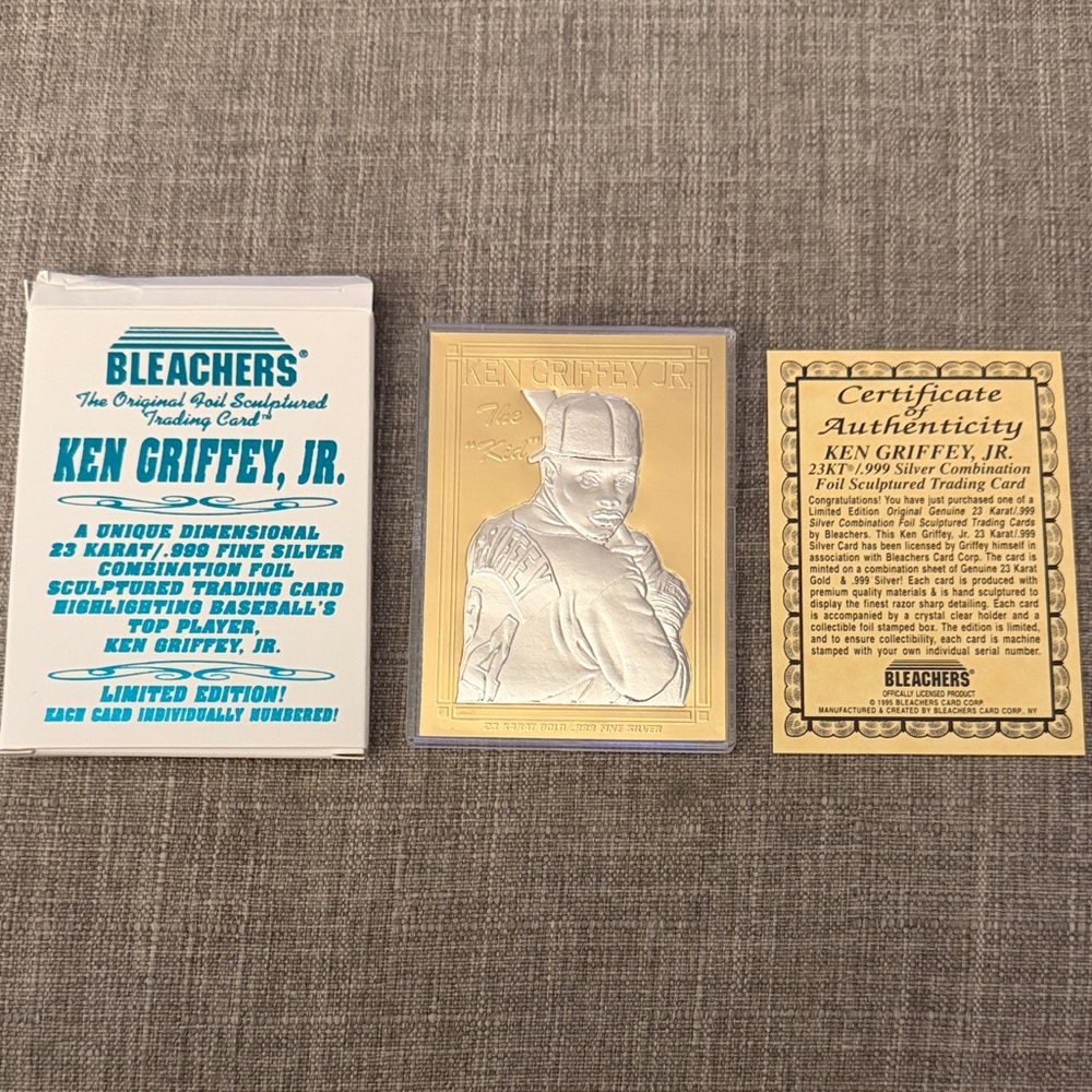 Ken Griffey Jr. “The Kid” Gold & Silver Card by Bleachers - Picture 3 of 4